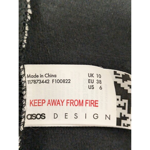 Asos Black And White Scribble Borg Teddy Fleece Hoodie sz 10 Funky Punk - Picture 11 of 13